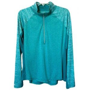 Teal Danskin Now Semi-Fitted Quarter Zip